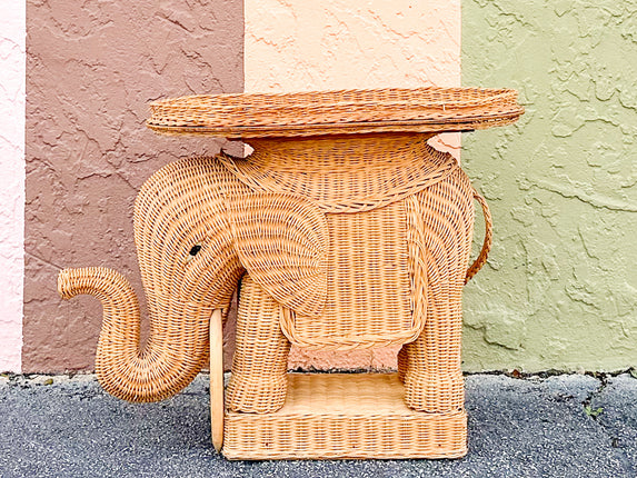 Natural Wicker Elephant Garden Seat