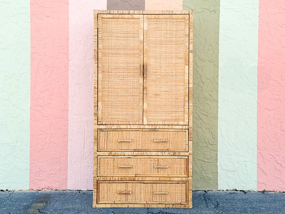 Island Style Rattan Wrapped Cabinet