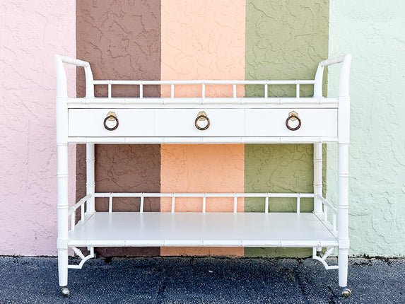 Thomasville Allegro Faux Bamboo Bar Cart