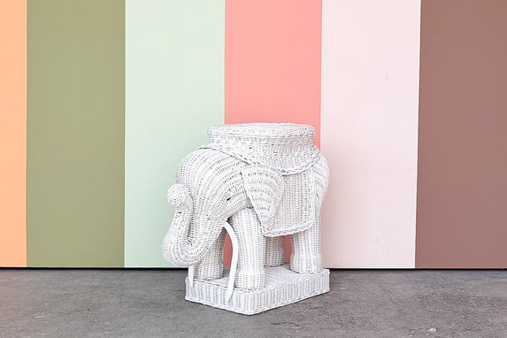 Wicker Elephant Garden Seat