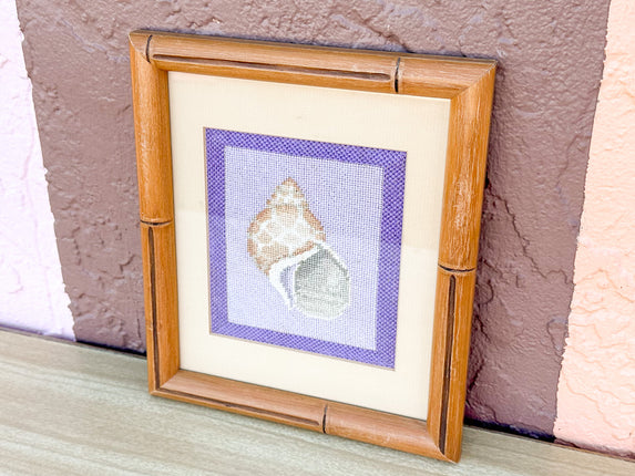 Lavender Shell Needlepoint Art