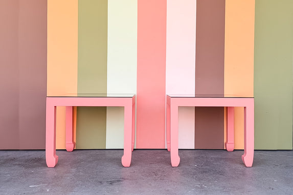Pair of Coral Ming Style Side Tables