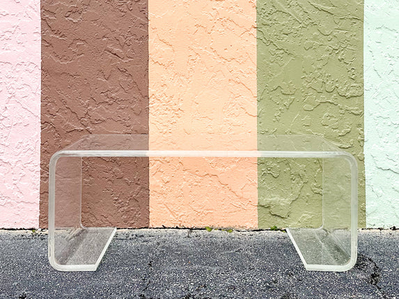 Lucite Scroll Coffee Table