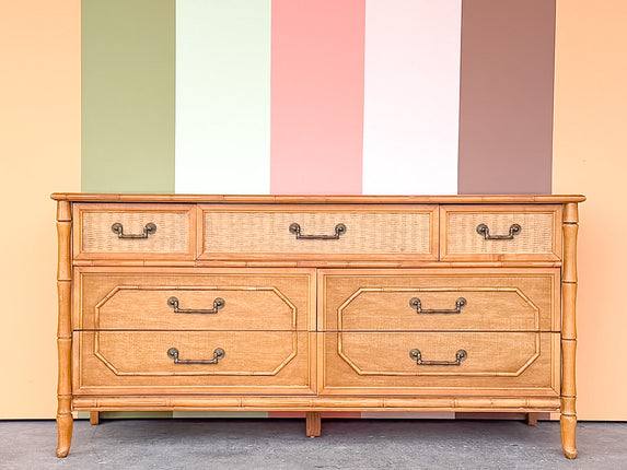 Natural Faux Bamboo Dresser
