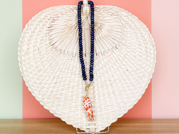 Palm Beach Regency Shell and Gemstone Necklace - Lapis Lazuli