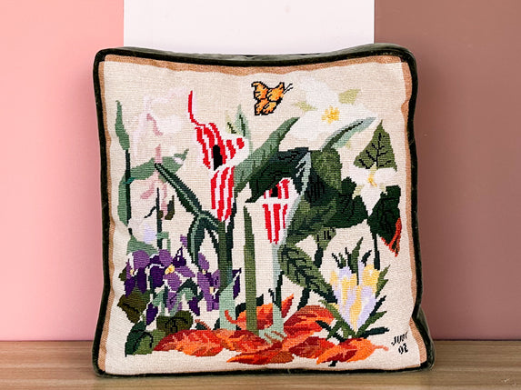 Fab Floral Needlepoint Pillow