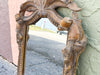 Wood Carved Palm and Monkey Mirror