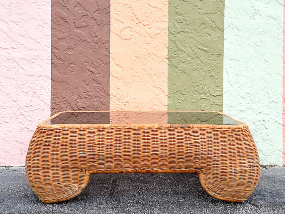 Oversized Wicker Coffee Table