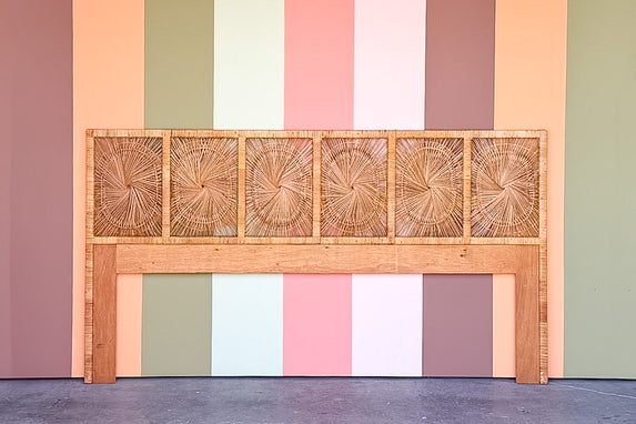 Rattan Medallion King Headboard