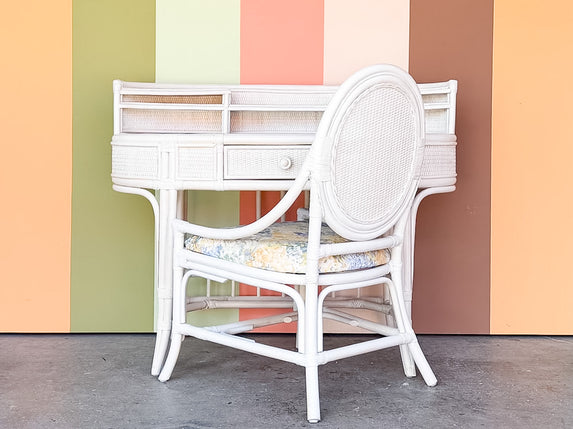 Coastal Rattan Desk and Chair