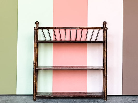 West Indies Style Wood and Bamboo Shelf