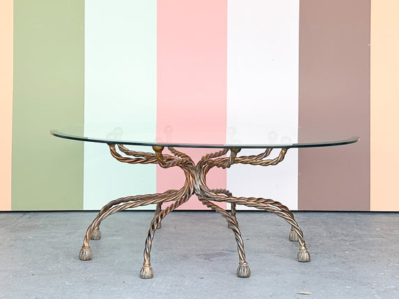 Regency Style Metal Tassel Coffee Table