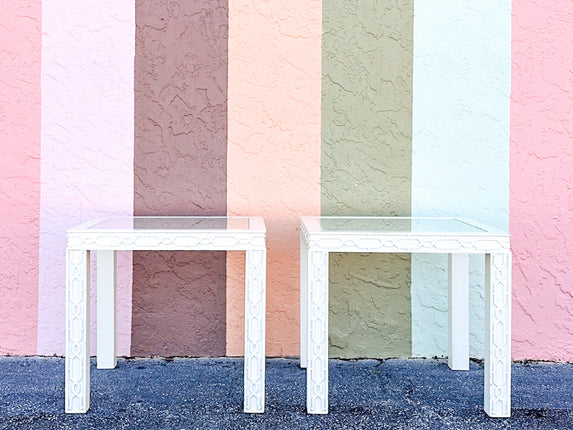Pair of Fab Fretwork Side Tables
