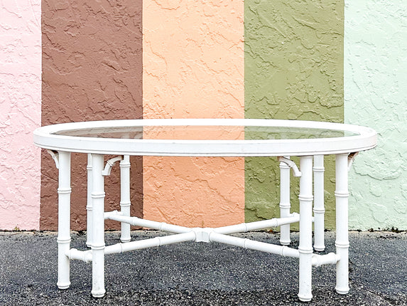 Oval Faux Bamboo Coffee Table
