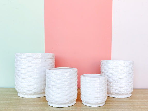 Set of Four Japanese Faux Bamboo Cachepots
