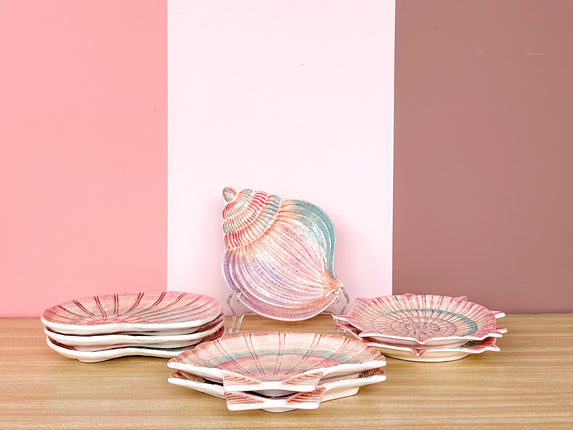 Set of Eight Fitz and Floyd Shell Plates