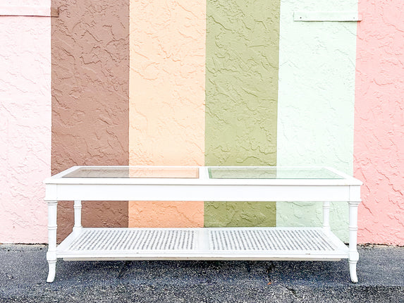 Faux Bamboo and Cane Coffee Table