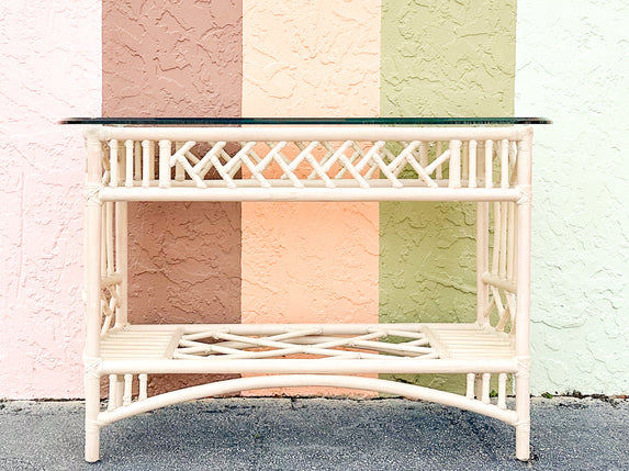Ficks Reed Rattan Console