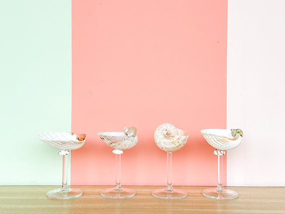 Set of Four Kips Bay Show House Shell Chic Coupes