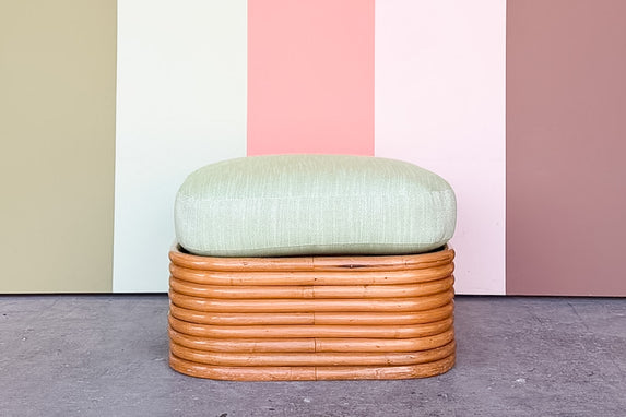 Frankl Style Nine Band Rattan Ottoman
