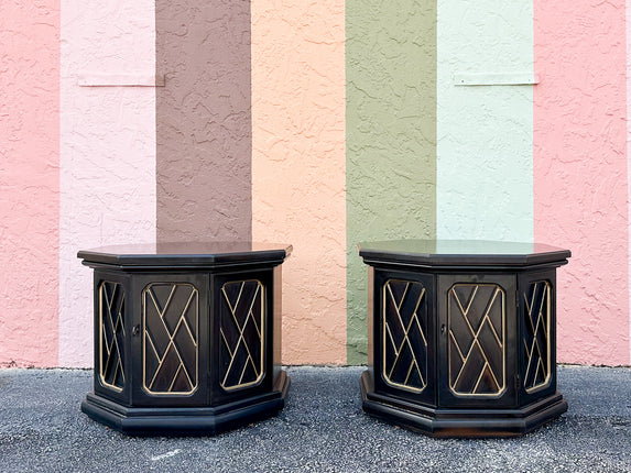 Dorothy Draper Style Chippendale Side Tables