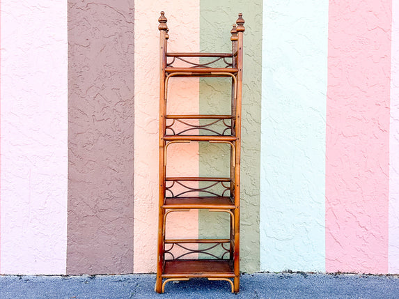 Petite Handsome Rattan Etagere