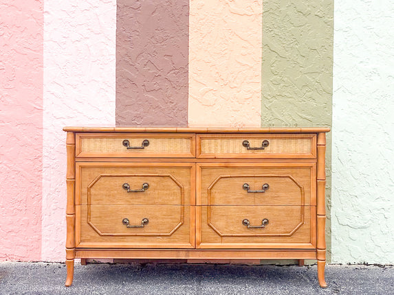 Faux Bamboo Double Dresser