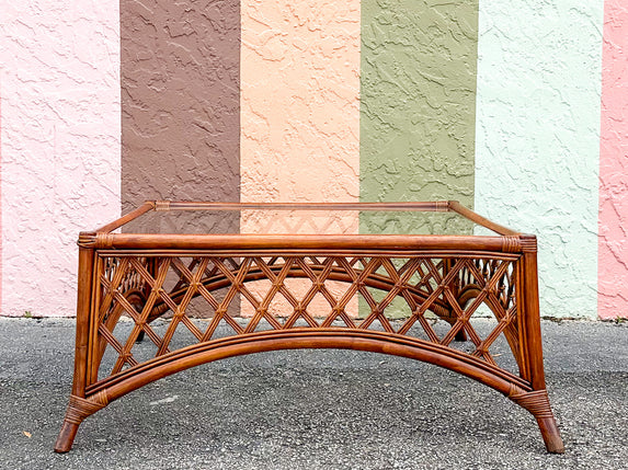 Rattan Lattice Coffee Table