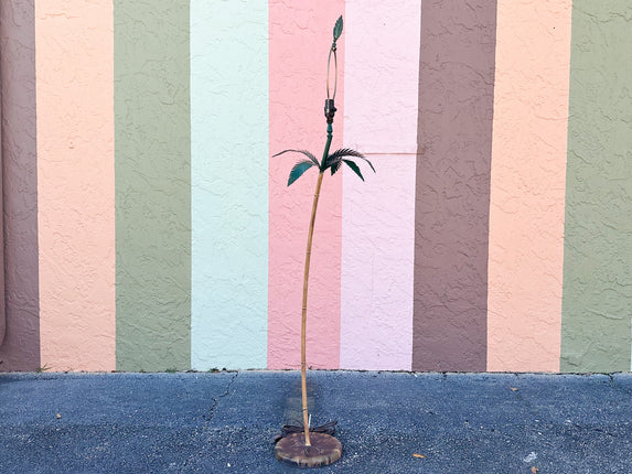 Tole Palm Tree Floor Lamp