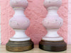 Pair of  Hand Painted Pink Granny Chic Lamps