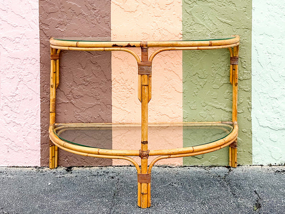 Coastal Rattan Demilune