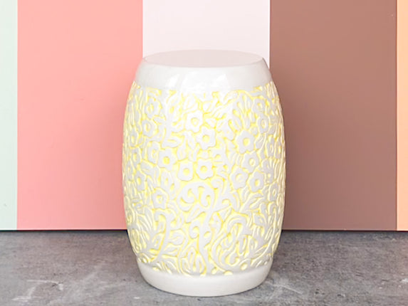 Groovy Yellow and White Garden Seat