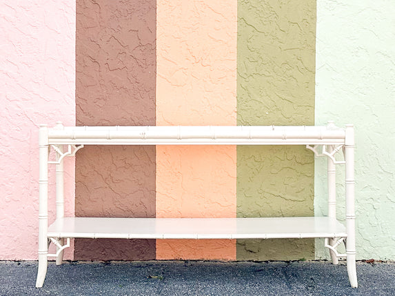 Thomasville Faux Bamboo Fretwork Console