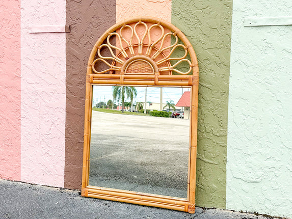 Sunburst Rattan Mirror