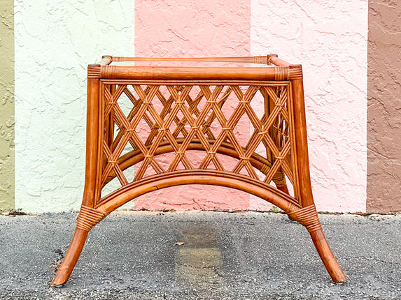 Rattan Lattice Side Table