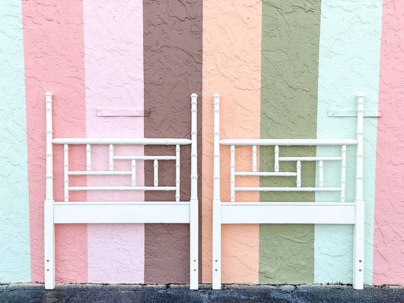 Pair of Faux Bamboo Twin Headboards