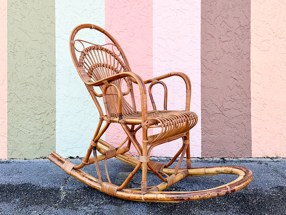 Old Florida Rattan Rocking Chair