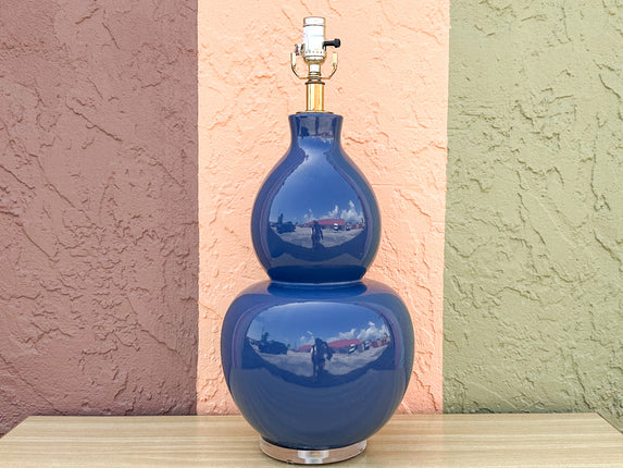 Navy and Lucite Lamp