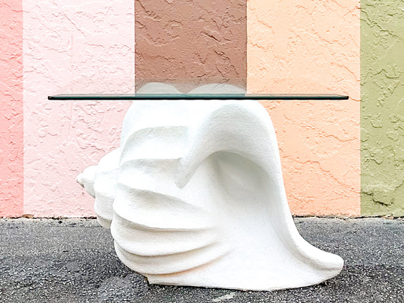 Plaster Conch Shell Coffee Table