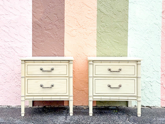 Pair of Faux Bamboo Nightstands