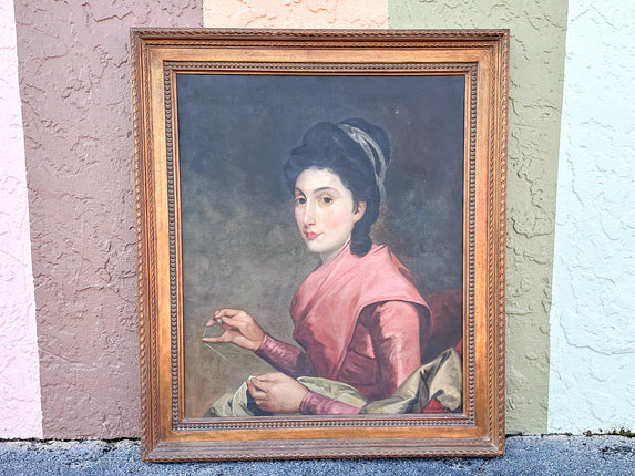 Knitting Woman Original Art