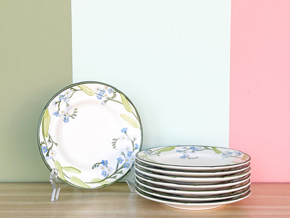 Set of Eight Franciscan Forget Me Not Salad Plates