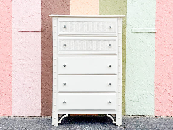 Palm Beach Style Faux Bamboo Tall Chest