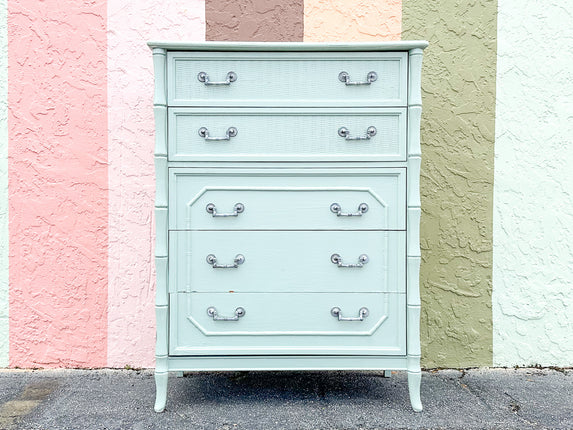 Painted Faux Bamboo Tall Chest