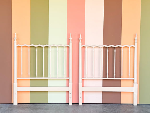 Pair of Whimsical Wood Twin Headboards