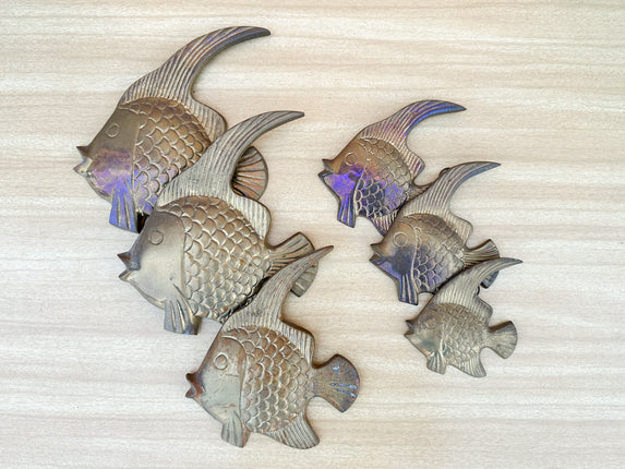 Set of Six Brass Angelfish