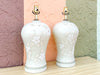 Pair of Floral Cream Icing Lamps