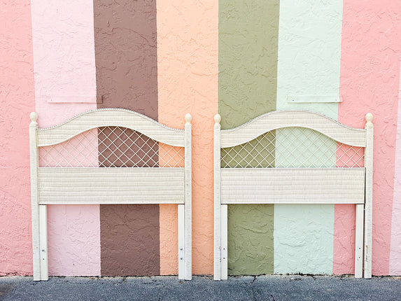 Pair of Henry Link Wicker Chic Twin Headboards