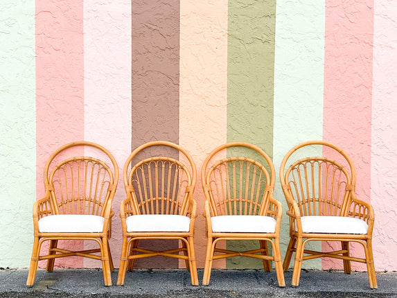 Set of Four Coastal Balloon Back Dining Chairs