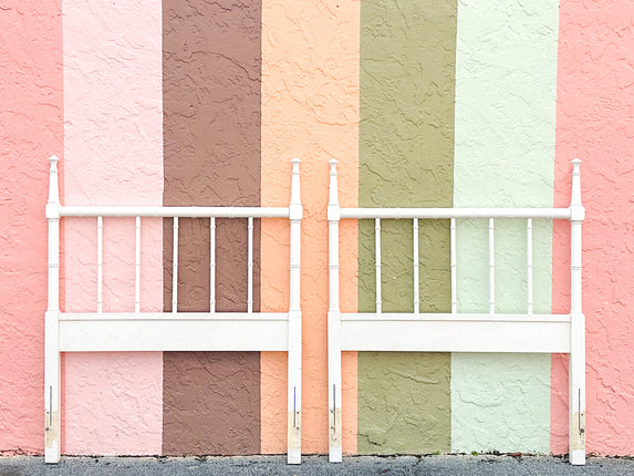 Pair of Faux Bamboo Twin Headboards